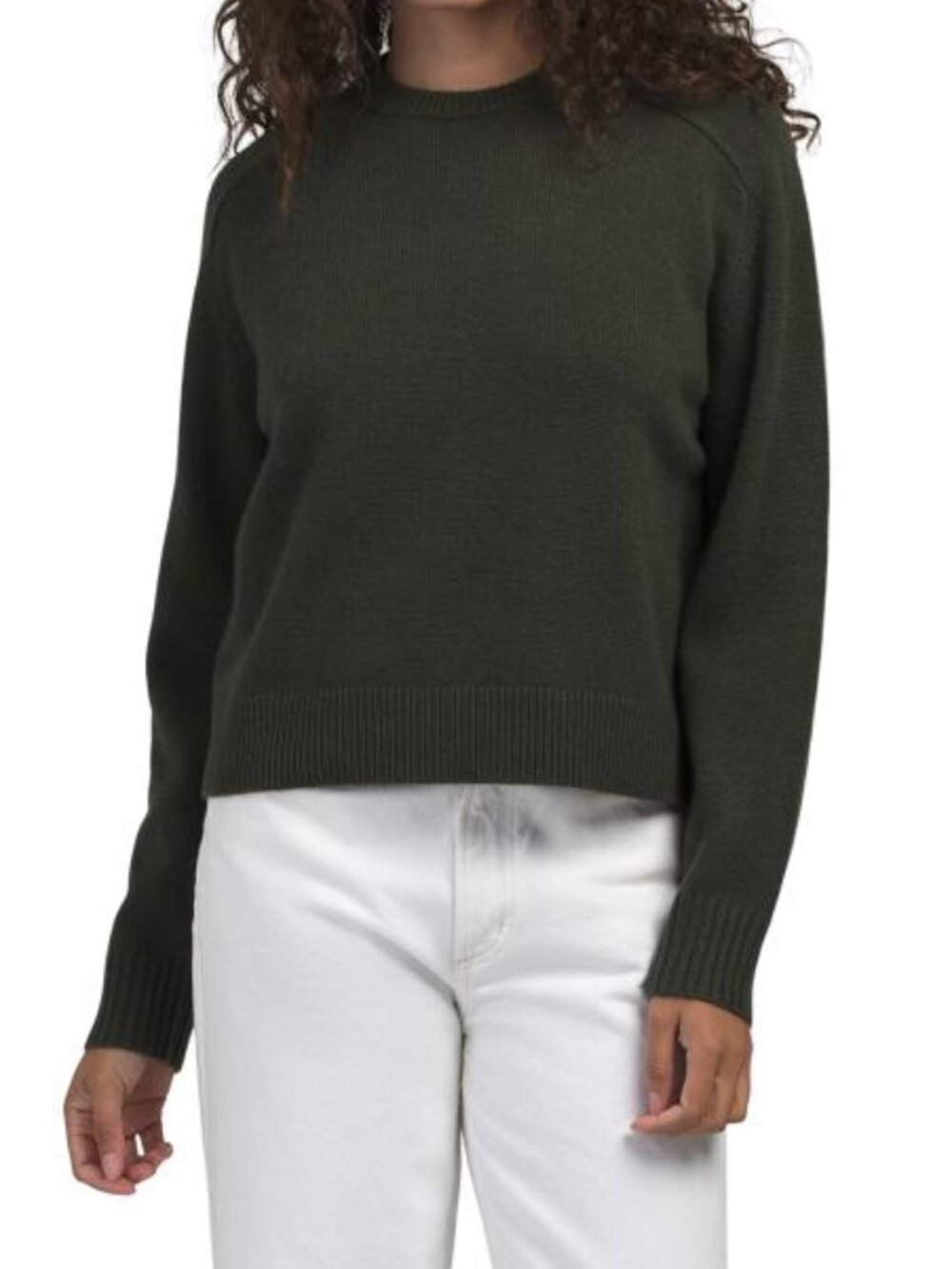 THEORY Cashmere Cropped Crew Neck Pull Over Sweater
